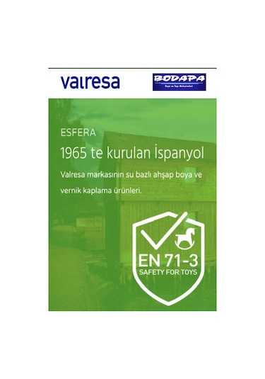 Valresa Esfera Ithal Su Bazlı Dış Cephe Vernik Renkli 1 - 2,5 Lt