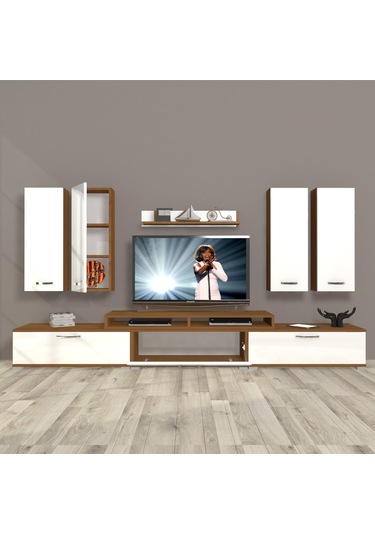 Decoraktiv Ekoflex 8d Slm Tv Ünitesi Tv Sehpası Ceviz - Beyaz