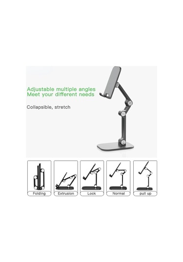 Maiyame Yeşil Plastik-alloy Masaüstü Tutucu, 7.9 İnç Telefon Ve Tablet İçin Katlanabilir, Yükseklik-açı Ayarlanabilir, Dikey-yatay Kullanıma Uygun, Silikon Koruma, Şarj Kablunu Engellemez