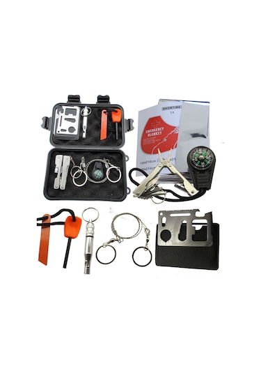 Jeehugo Outdoor İlk Yardım Seti, Dağcılık Ve Seyahat İçin Taşınabilir Kurtarma Malzemeleri, Araç İçin Acil Durum Gereçleri Siyah