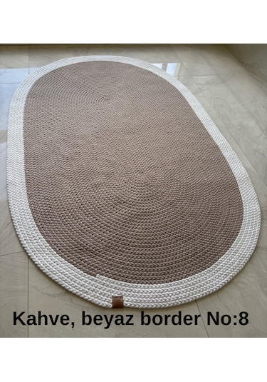 Jüt Hasır Örgü Desenli El Yapımı Örgü Halı