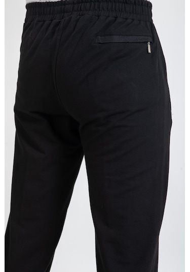 Erkek Pantolon Kesim Beli Lastikli Likralı Kompak Eşofman Altı 25 Siyah