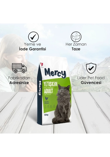Mercy Tavuklu Yetişkin Kedi Maması 15 KG