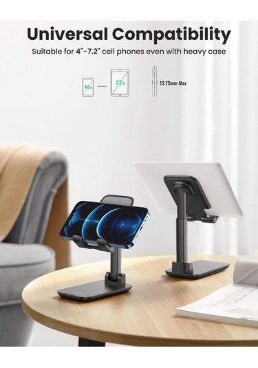 Ugreen Katlanabilir Çok Açılı Yükseklik Ayarlı Telefon Standı, Siyah, 20435