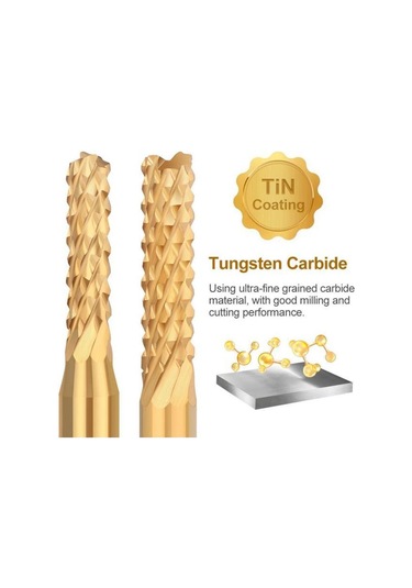 Titanyum Kaplı Tungsten Çelik Cnc Freze Pcb Kesici 0,6 - 1,5mm