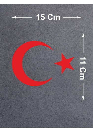 Ay Yıldız Türkiye Türk Bayrağı Sticker Araba Oto Motosiklet Karavan Sticker 00323 15x11 Cm