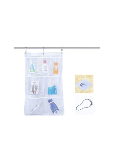 Cbtx 7 Izgaralar Örgü Duş Asılı Çanta Organizatör Polyester Banyo Asılı Cepler