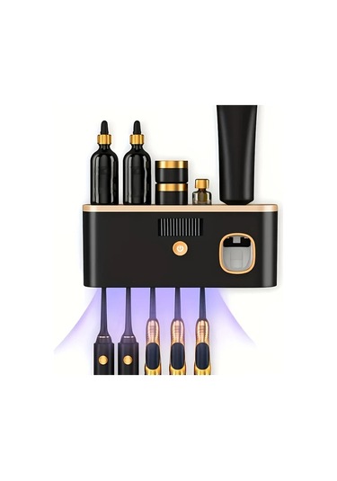 Dashanshop Beyaz Usb Şarjlı Akıllı Diş Fırçası Askısı Duvar Montajlı 5 Yuvalı Otomatik Diş Macunu Dispenser Beyaz