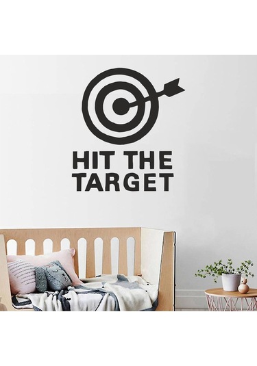 Hit The Target Hedefi Vur Duvar Kapı Cam Klozet Kapağı Banyo Wc Sticker 25x23 Cm