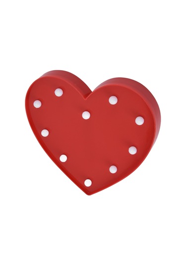 Kalp Şekilli Pil Lambası Kırmızı - Yongtao A