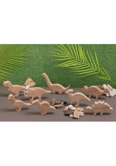 Dinozor Ahşap Oyuncak Seti 8 Parça