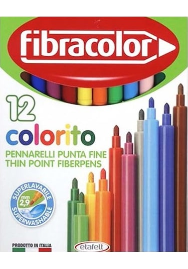 Fibracolor Colorito Keçeli Kalem 12 Renk (10539SW012SC)