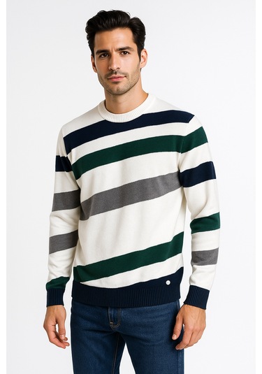 Erkek Bisiklet Yaka Triko Beyaz 3759 Beyaz