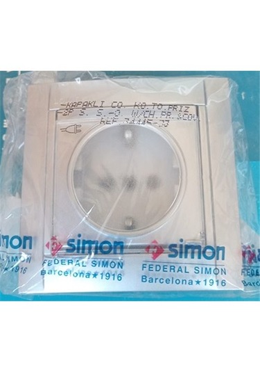 Simon 34 Renkli Kapaklı Topraklı Priz Çerçeveli