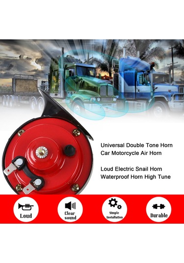 Dianziye 12v/24v Araba Motosiklet Elektrikli Salyangoz Horn, Yüksek Ses 110db, Su Geçirmez, Yüksek-düşük Ton Çifti