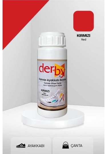 Derby Kırmızı Kanvas - Bez / Kumaş Ayakkabı Boyası 100 Ml