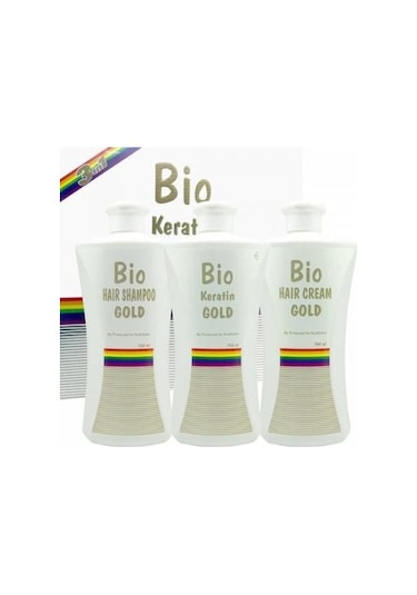 Bio Keratin Gold Kalıcı Brezilya Fönü Şampuan + Keratin ve Saç Bakım Kremi 700 ML
