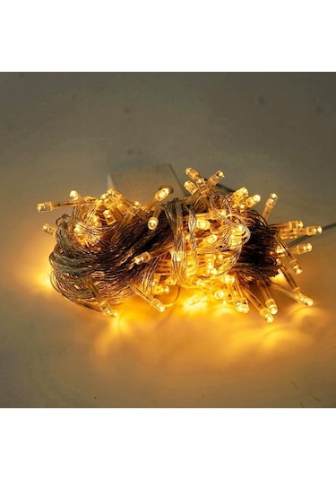 Sarı Led Peri Dize Işıklar 7 Renk Pil Kumandalı Açık Hava Su Geçirmez Led Dize Işık Noel Doğum Günü Ev Partisi Dekoru Lamba 5m Sarı