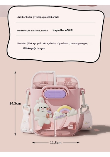 Pazly Sevimli Karikatür Çiftçi Desenli Büyük Kapasiteli Beyaz Bardak Beyaz