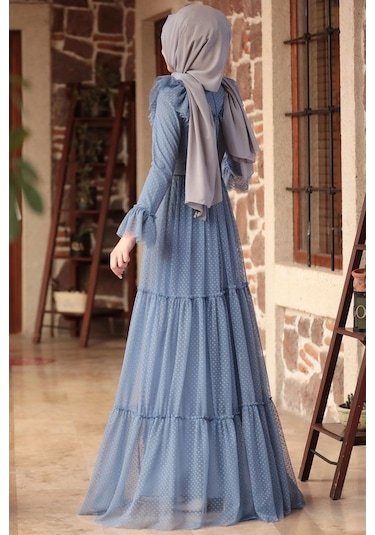 Amine Hüma Damla Elbise Indigo