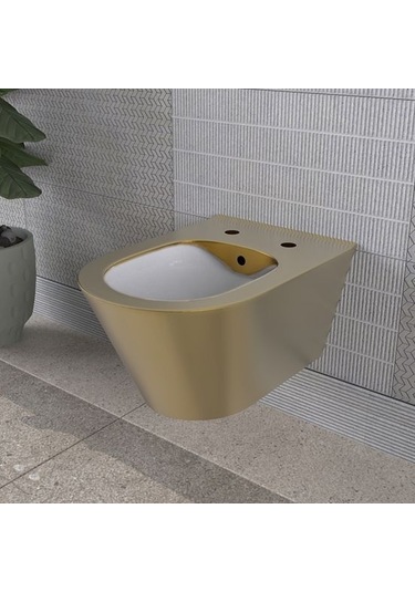 Lucco Asma Klozet İçi Beyaz Dışı Komple Altın