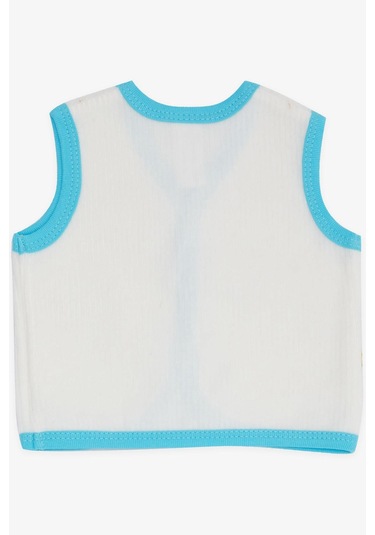 Breeze Erkek Bebek Kadife Yelek Düğmeli 0-3 Ay-9 Ay, Beyaz Beyaz