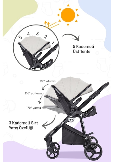 Bc 305 - Zeta Travel Sistem Bebek Arabası Gri