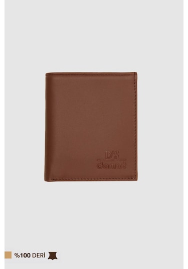 Ds Damat Taba Düz Kutulu Hakiki Deri Cüzdan 2H1119ST237 Taba