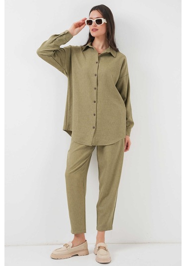 Gabria Keten Ön Düğmeli Takım Haki