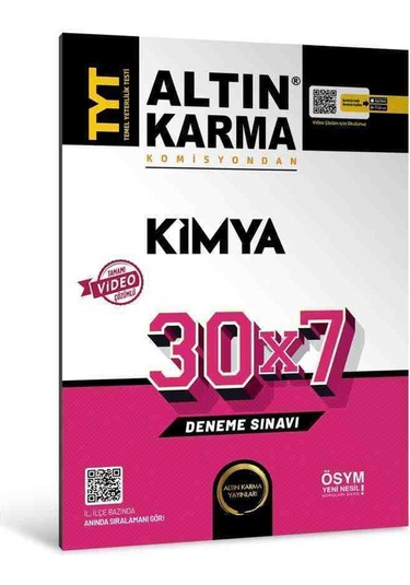 Altın Karma 2024 Tyt Kimya 30x7 Deneme Sınavı