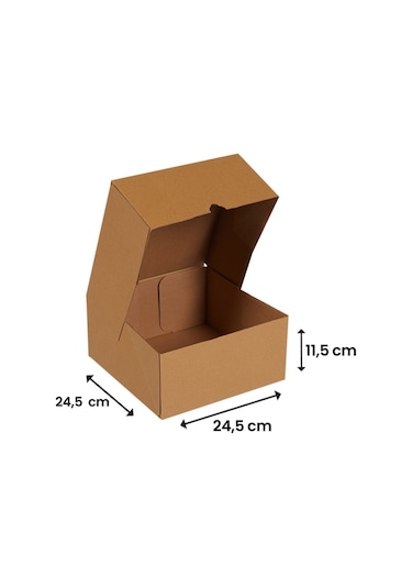 Packanya 24.5 x 24.5 x 11.5 - 25 Adet Kesimli Karton Kutu  -  Internet ve Kargo Kutusu