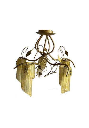 Beşli Eskitme Döküm Avize 4021-5C