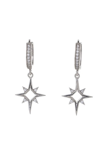 Kuzey Kutup Yıldızı Model 925 Ayar Gümüş Zirkon Taşlı Kadın Küpe Gümüş