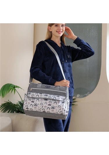 Flybuy Tek Omuz Moda Jialan Gri Büyük Kapasiteli Anne Çantası Vq Gri