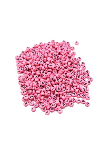 Harf Boncuk Elips Pembe 6 Mm 250 Gr