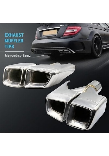Autogp Mercedes W204 W213 C63 E63 Amg Egzoz Ucu Set Krom 4 Çıkış Kare