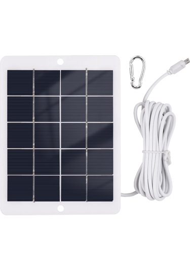 Mufunye 3w Güneş Enerjili Şarj Cihazı, Mikro Usb Bağlantılı, Taşınabilir, 3 Metre Kablo, Tırmanma Kancası Dahil