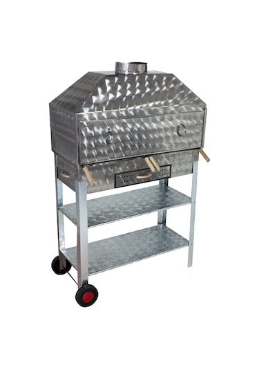 Metehan MTH-210 Geniş Aile Boy - Davlumbazlı - Maltız Izgaralı - 2 Tekerlekli Mangal