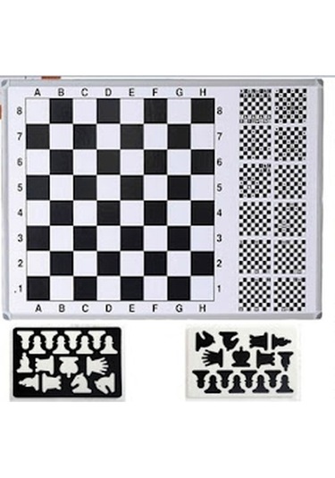 Satranç Tahtası 110x100 Cm Egitimli Manyetik Mıknatıslı Tekerlekli Ayaklı-pan604