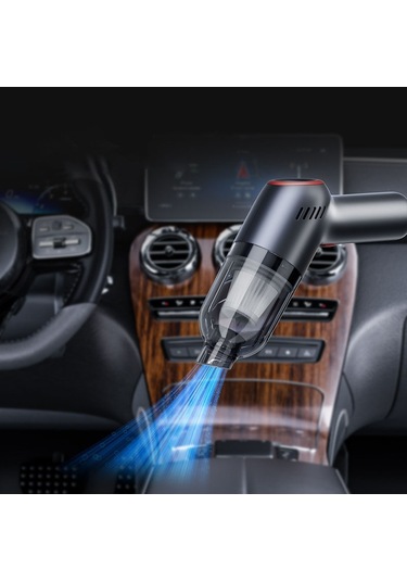 Kablosuz Şarj Araba Elektrikli Süpürge Mini El Yüksek Güçlü Islak Ve Kuru Elektrikli Süpürge, Renk: Siyah