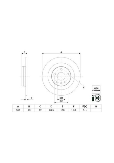 Volvo S90 2.0 D5 2016-2023 Bosch Arka Disk 302mm 2 Adet
