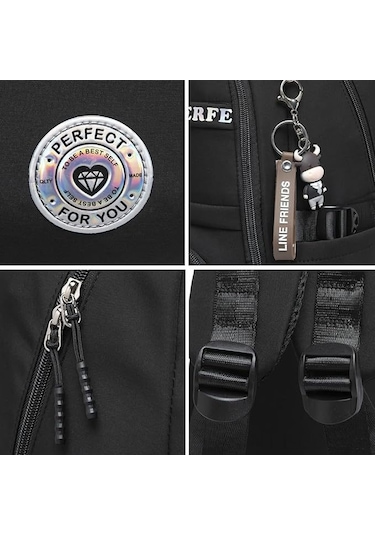 Samdoo Kadınlar İçin Ergo Omuz Kemerli, Dikişlendirilmiş, 20l, 15" Laptop Bölmeli, Anti-hırsızlık Cep Ve Su Şişesi Poşetli Okul/üniversite Sırt Çantası Çok Renkli