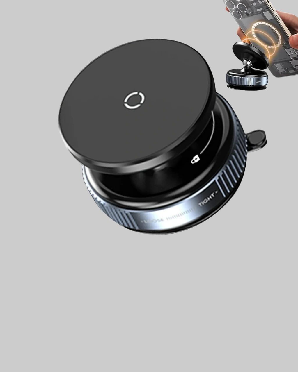 Araç İçi Telefon Tutucu Güçlü Manyetik Vakumlu Model Siyah