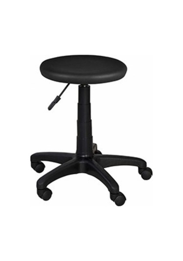 Ofiscombin Dönebilir Döner Tekerlekli Bar Eczane Laboratuvar Medikal Kuaför Taburesi Sandalye Siyah Deri 00047499841