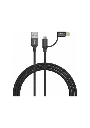Rogfer Ivon Ca51 2.4a Usb To 8 Pin Micro Usb 2 İn 1 Charging Sync Data Cable, Length: 1m Black