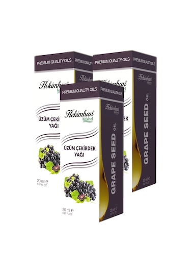 Hekimhan Bitkisel Üzüm Çekirdeği Yağı 3 x 20 ML