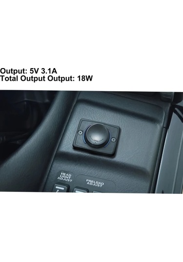 Xuweiwei Siyah 12-24v Dual Usb Hızlı Şarj Ağzı Araç Tekne Karavan Çakmaklık Paneli