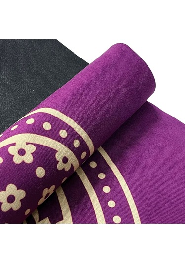 Rebuwo Seyahat Yoga Matı Katlanabilir Doğal Kauçuk Mat 1mm Mor