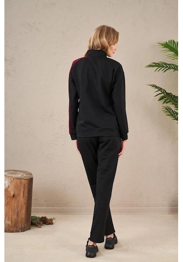 Pjs 23575 Kadın Fermuarlı Baskılı Eşofman Takım 001