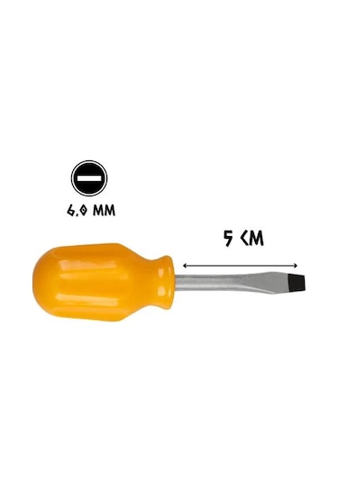 Kupa Küçük Topaç Tornavida Düz Uçlu 6.0 - 5 Cm.